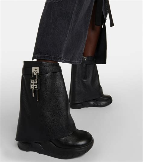 givenchy elegant studded leather ankle boots|givenchy shark lock biker boots.